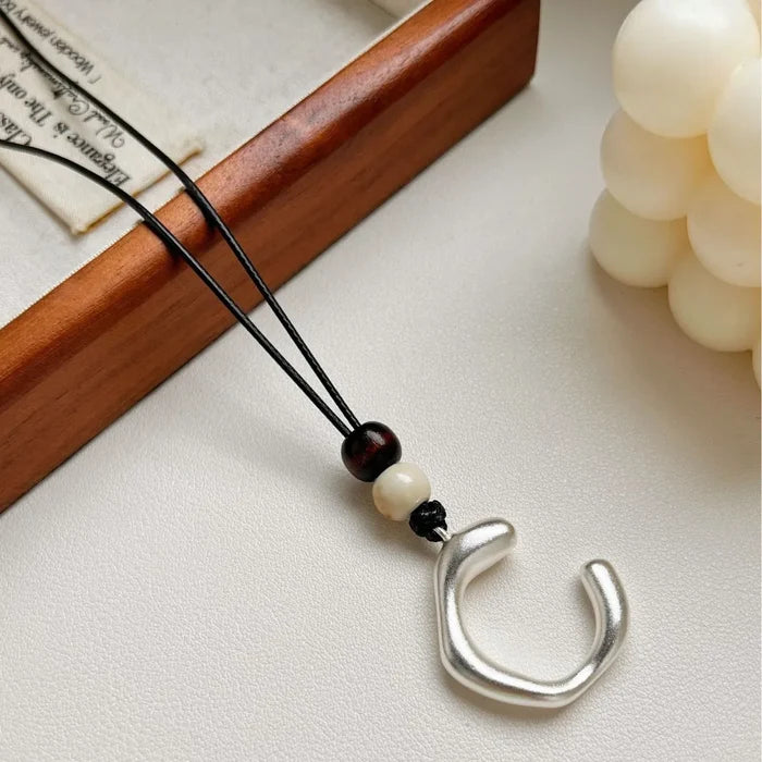 Luxury Brass C-shaped Pendant Necklace