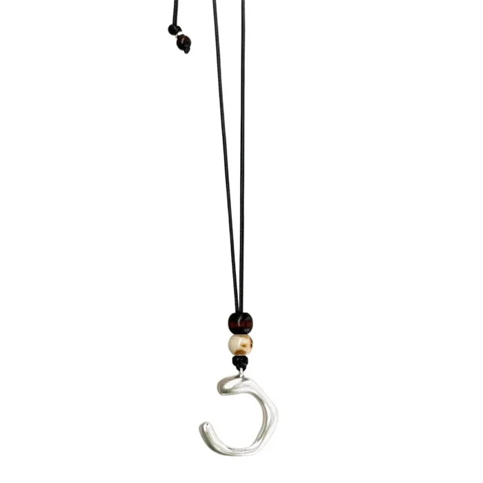 Luxury Brass C-shaped Pendant Necklace