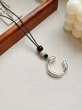 Luxury Brass C-shaped Pendant Necklace