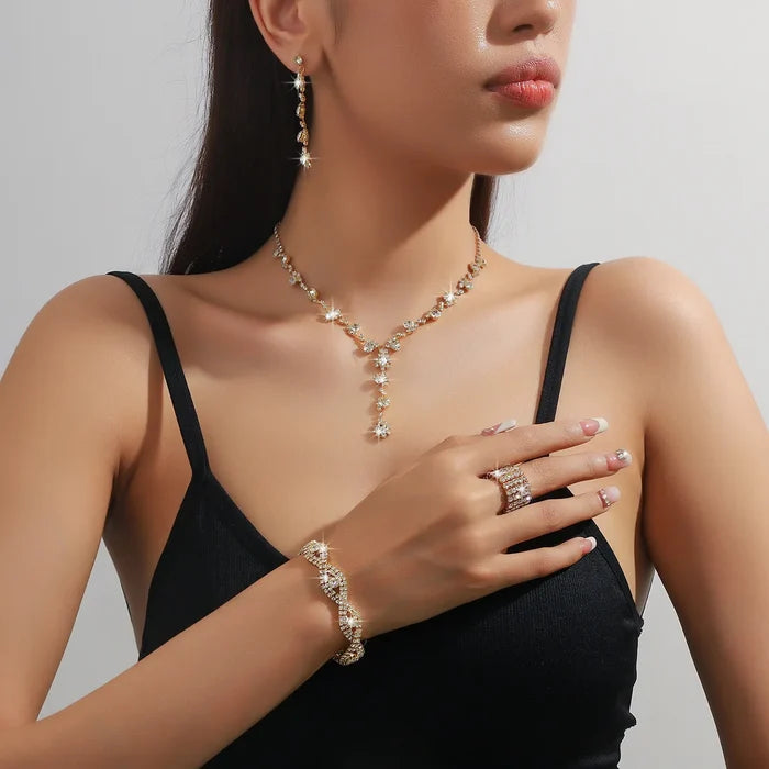 Fashion / 2#-Necklace+Earrings+Bracelet+Ring