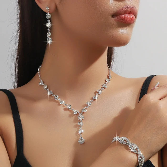 Luxury Bridal Crystal Rhinestone Jewelry Set