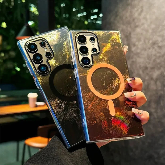 Luxury Colorful Gradient Glacier Pattern Magnetic RIng case Anti Drop