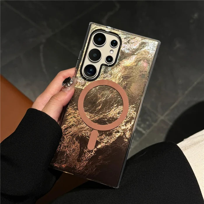Luxury Colorful Gradient Glacier Pattern Magnetic RIng case Anti Drop