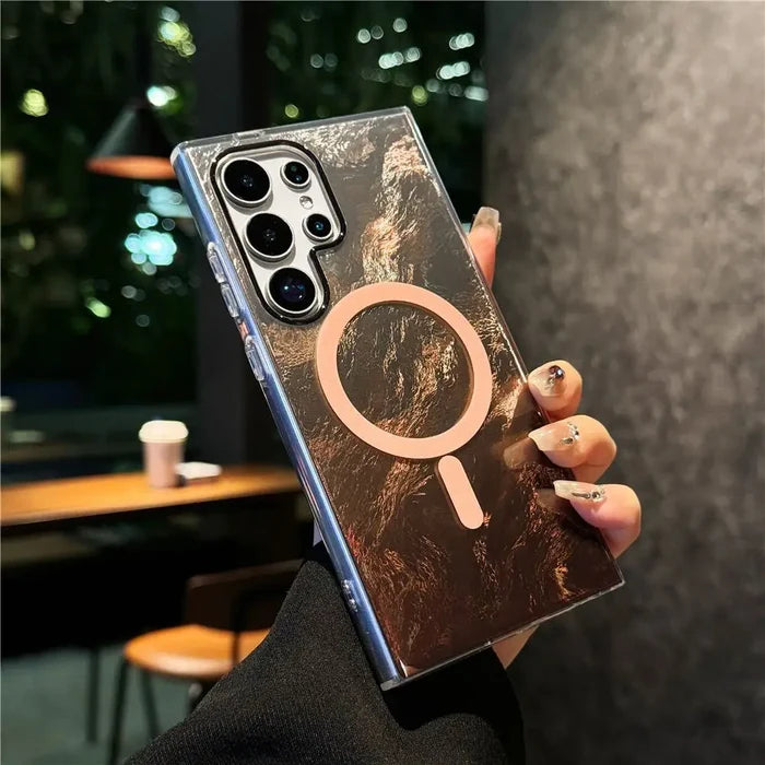 Luxury Colorful Gradient Glacier Pattern Magnetic RIng case Anti Drop