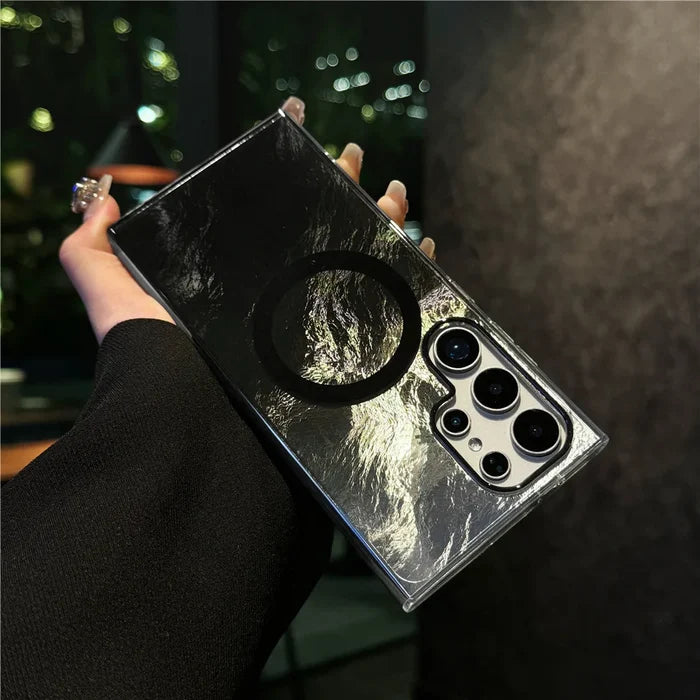 Luxury Colorful Gradient Glacier Pattern Magnetic RIng case Anti Drop