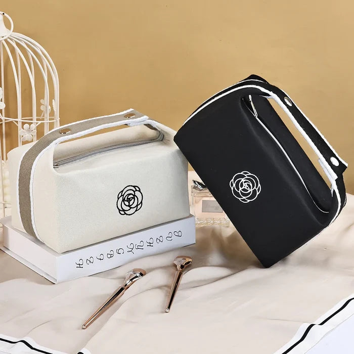 Luxury Cosmetic Bag Portable Durable Canvas Handheld Travel