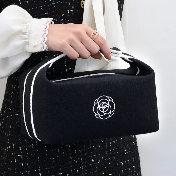 Luxury Cosmetic Bag Portable Durable Canvas Handheld Travel