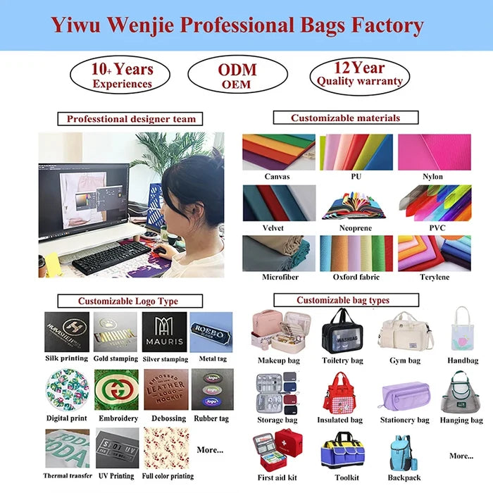Luxury Cosmetic Bag Portable Durable Canvas Handheld Travel