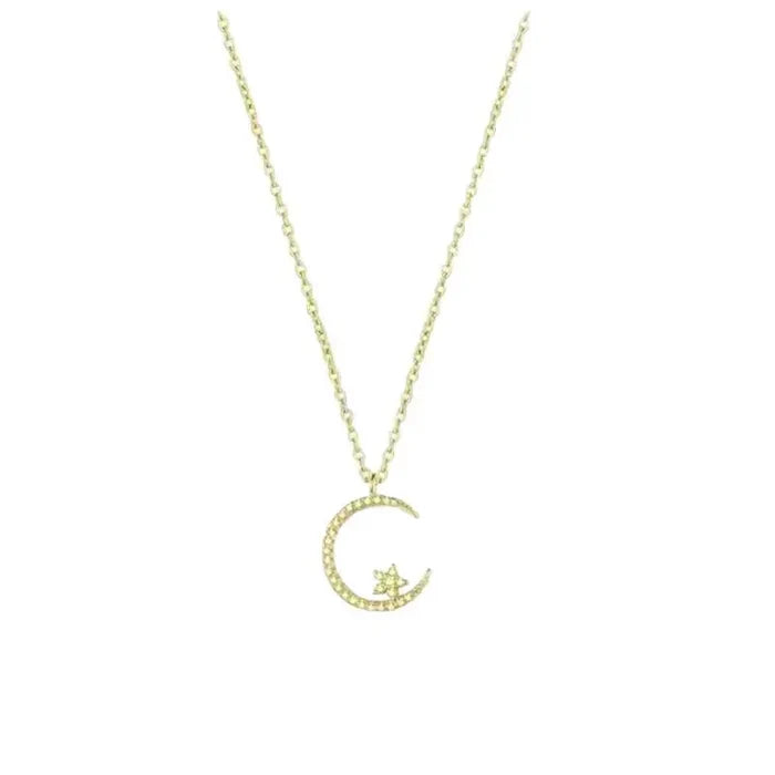 Luxury Crystal Moon Pendant Necklace