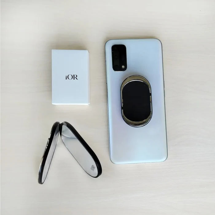 Luxury Designer Metallic Mirror Phone Foldable Oval Smartphone Holder