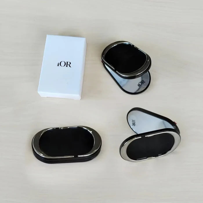 Luxury Designer Metallic Mirror Phone Foldable Oval Smartphone Holder