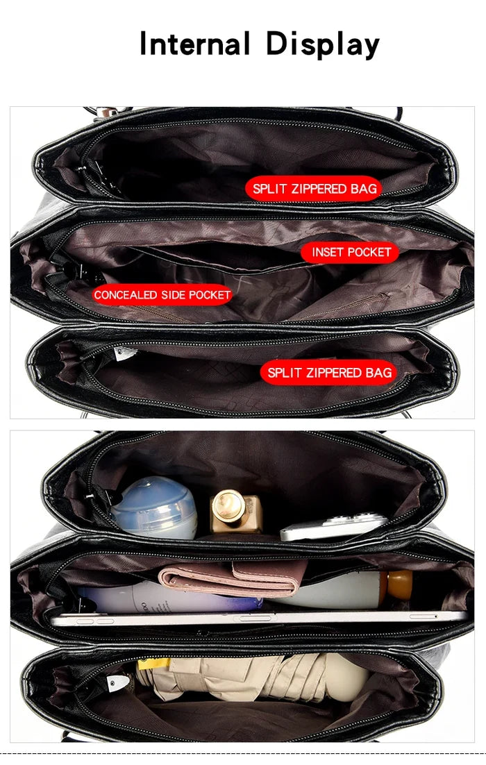 Luxury Designer Women's Large Capacity Handbag