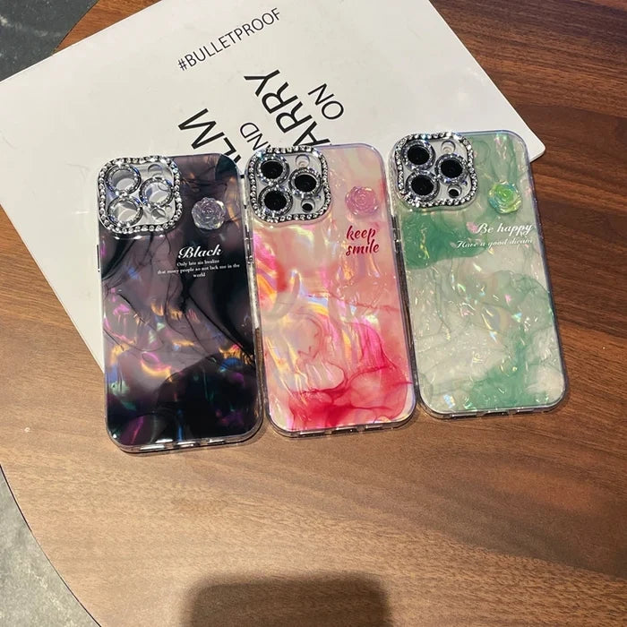 Luxury Diamond Marble Shell Soft TPU Case for iPhone