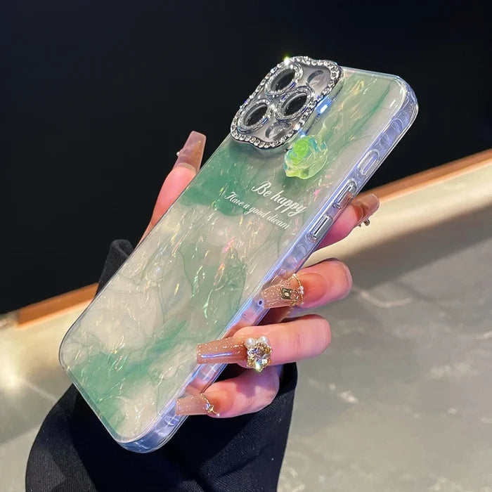 Luxury Diamond Marble Shell Soft TPU Case for iPhone