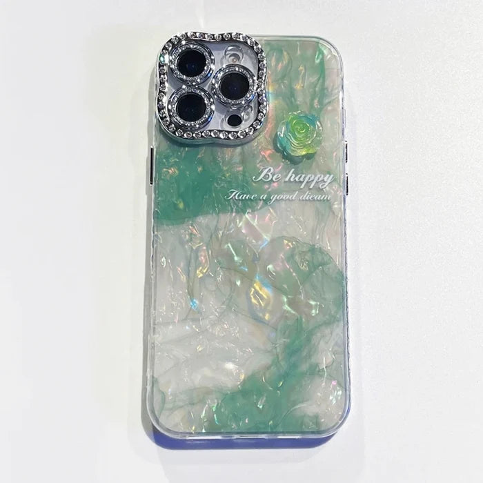 Luxury Diamond Marble Shell Soft TPU Case for iPhone