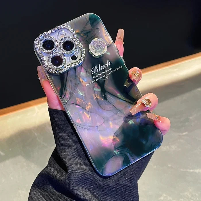 Luxury Diamond Marble Shell Soft TPU Case for iPhone