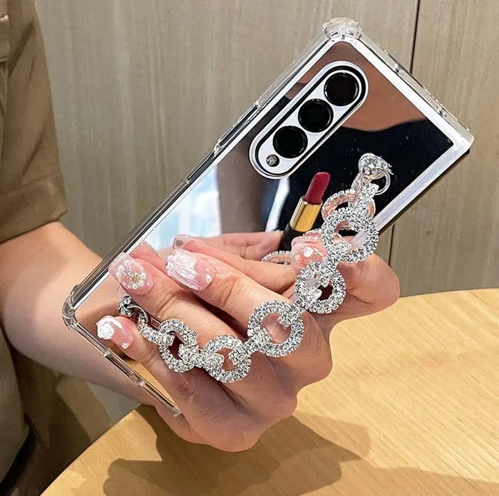 Luxury Electroplating Mirror Design Bling Phone Strap Style Silicone