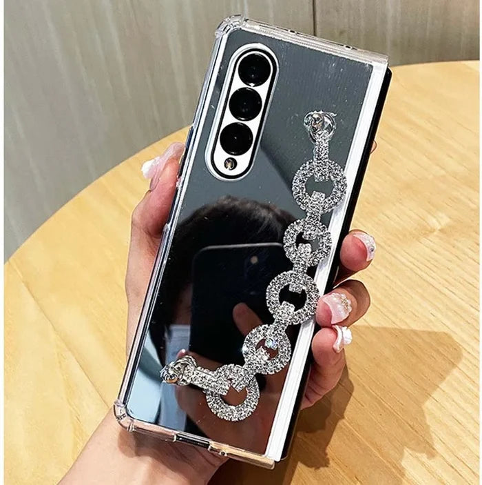 Luxury Electroplating Mirror Design Bling Phone Strap Style Silicone