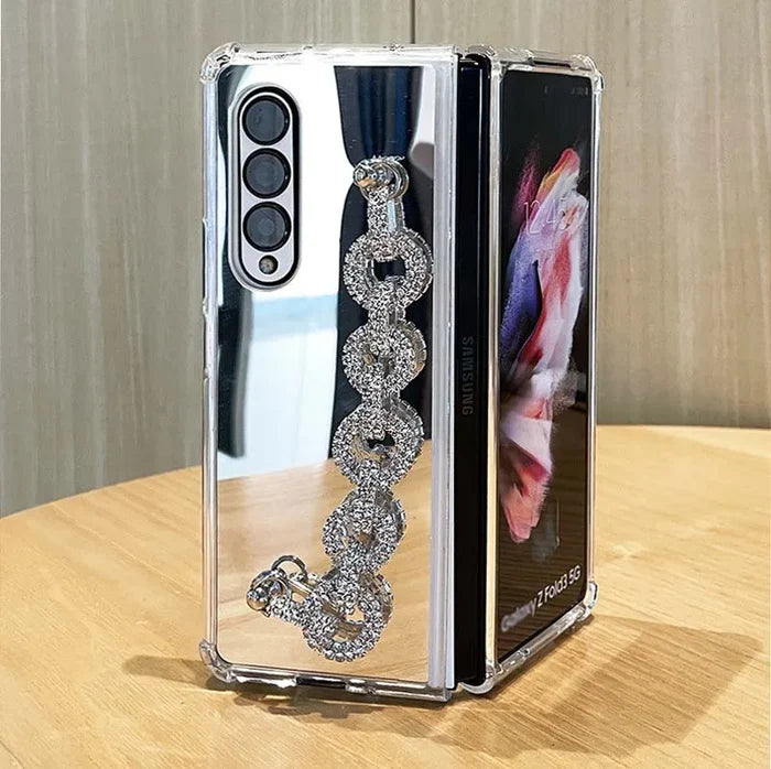 Luxury Electroplating Mirror Design Bling Phone Strap Style Silicone