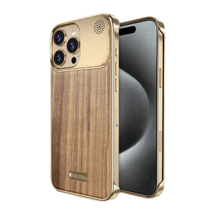 Luxury Frameless Walnut Magnetic Mobile Phone Cases for iPhone