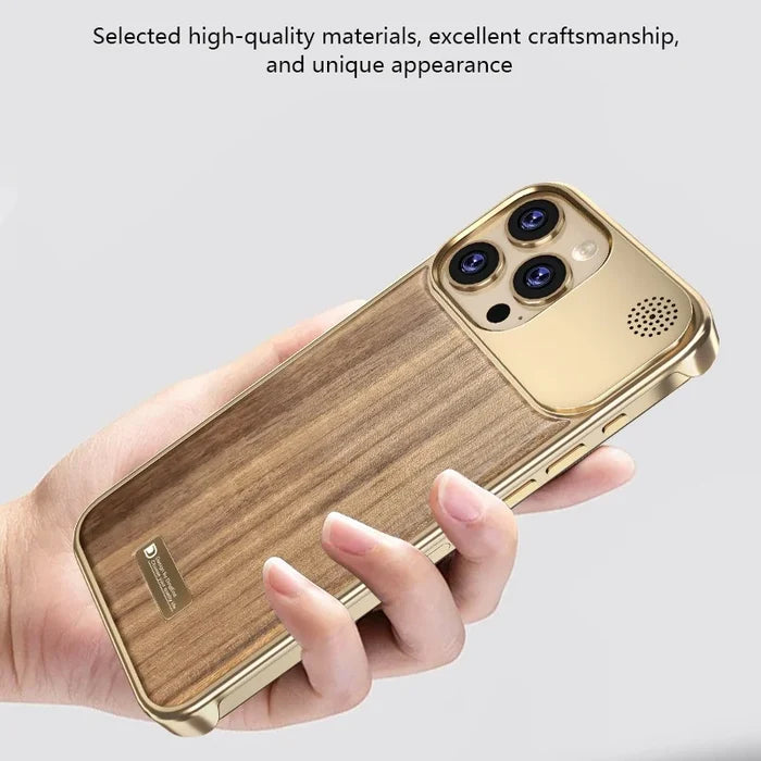 Luxury Frameless Walnut Magnetic Mobile Phone Cases for iPhone