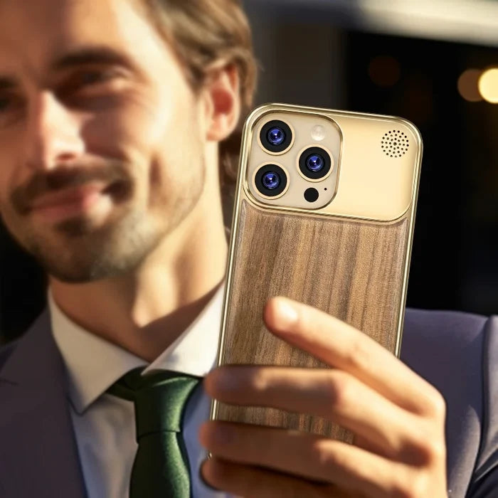 Luxury Frameless Walnut Magnetic Mobile Phone Cases for iPhone