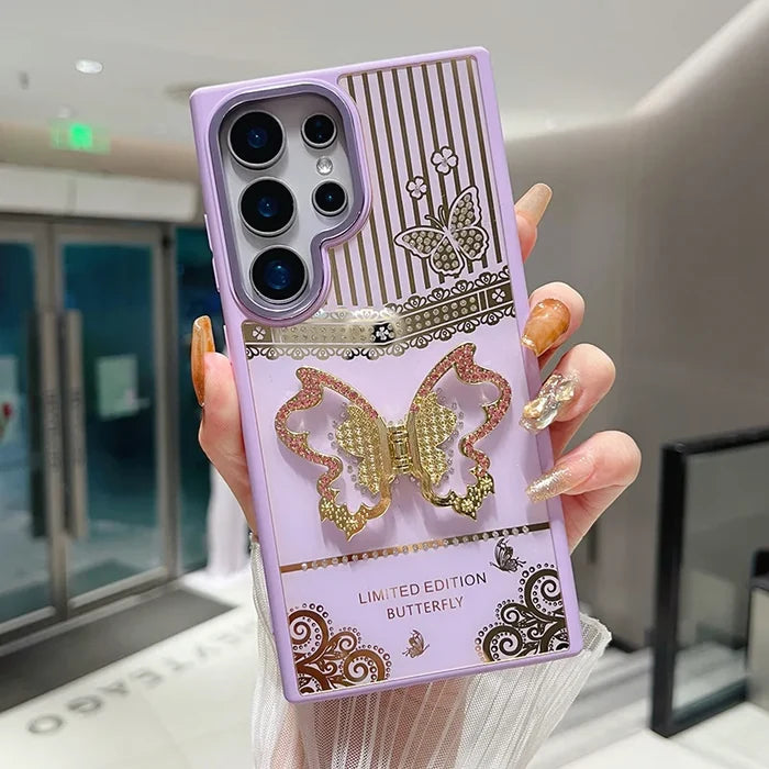 Luxury Gold-Plated Butterfly Phone Case for Samsung