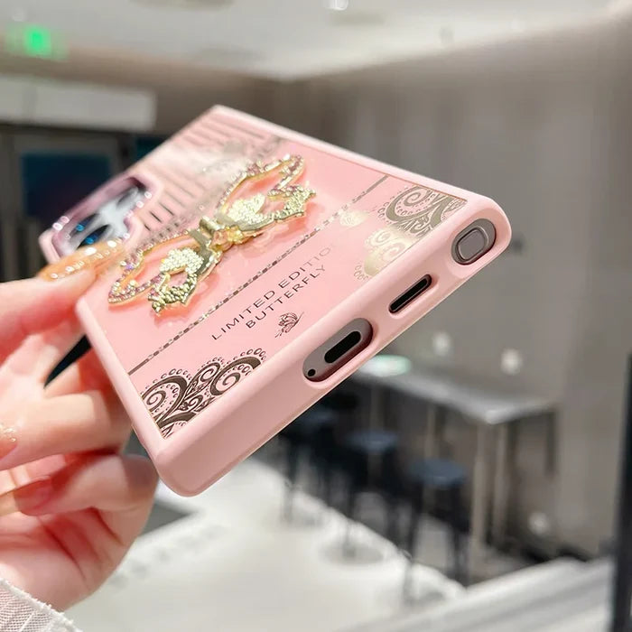 Luxury Gold-Plated Butterfly Phone Case for Samsung