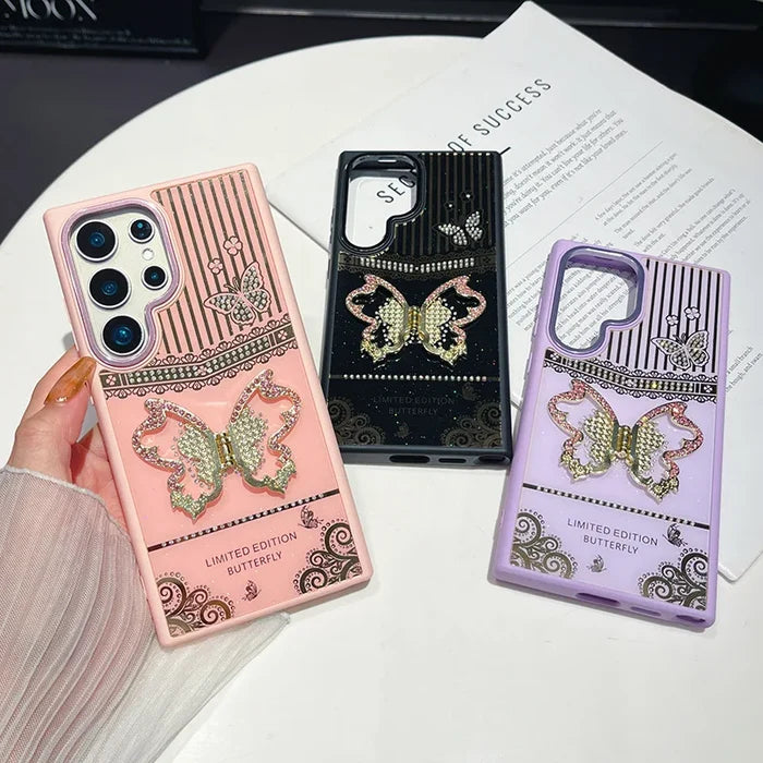 Luxury Gold-Plated Butterfly Phone Case for Samsung