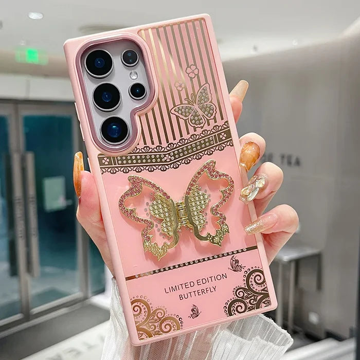 Luxury Gold-Plated Butterfly Phone Case for Samsung