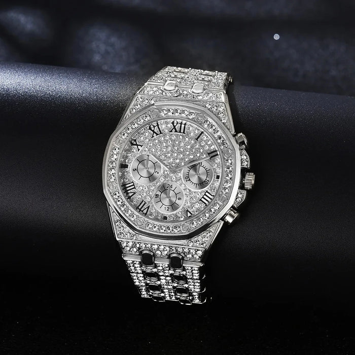 Luxury Gold Watch & Bracelet Set for Men & Women