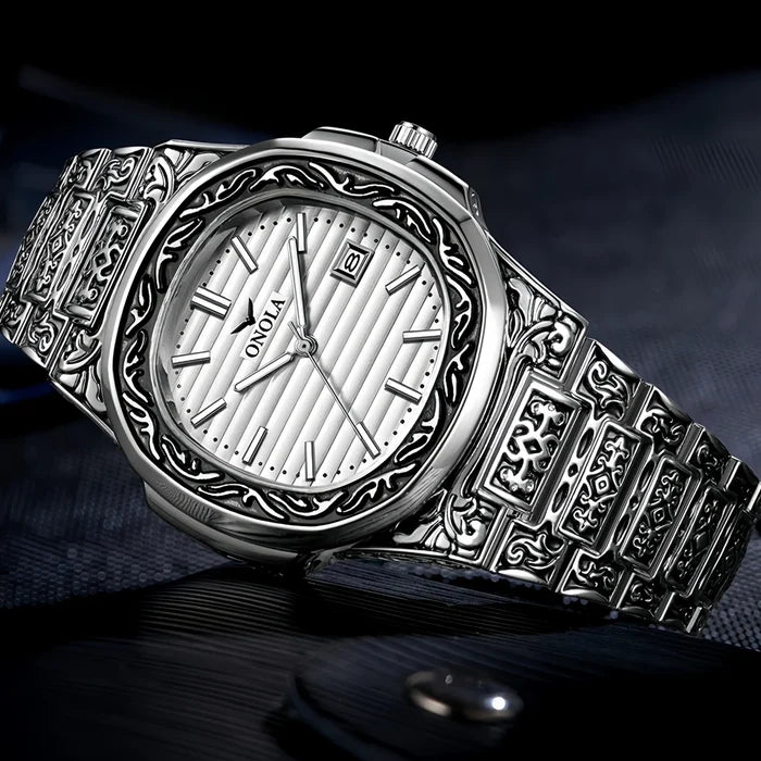 Luxury Gold Watches for Men ONOLA Business Retro Waterproof Muslim