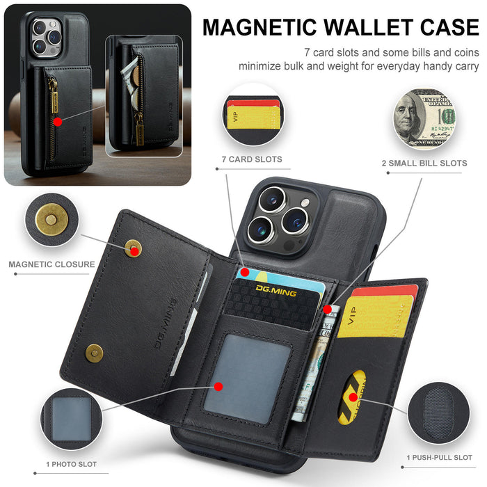 Luxury iPhone  Wallet Case – PU Leather with Magnetic Closure & Card Slots