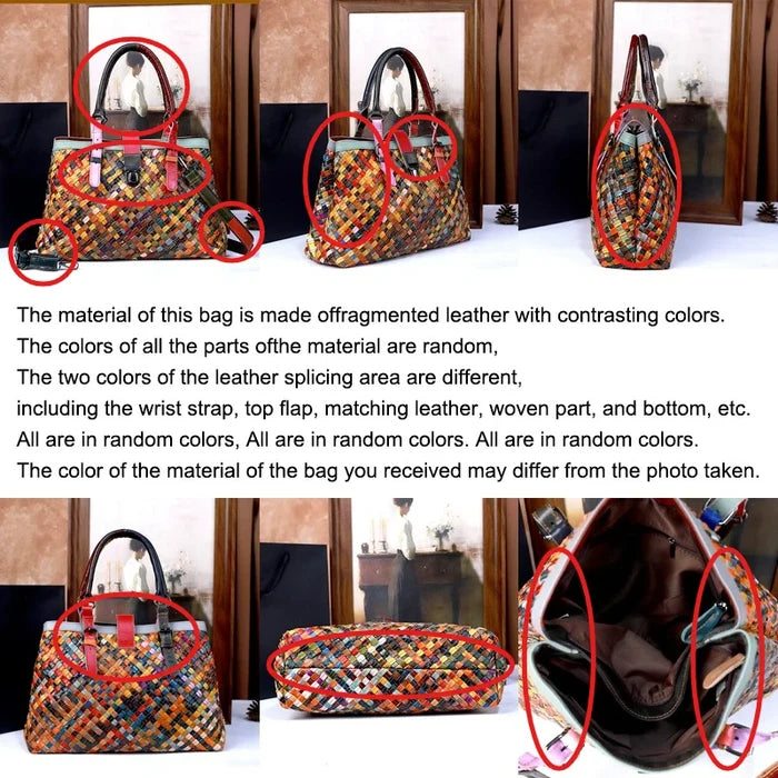 Luxury Leather Hand-woven Crossbody Handbag
