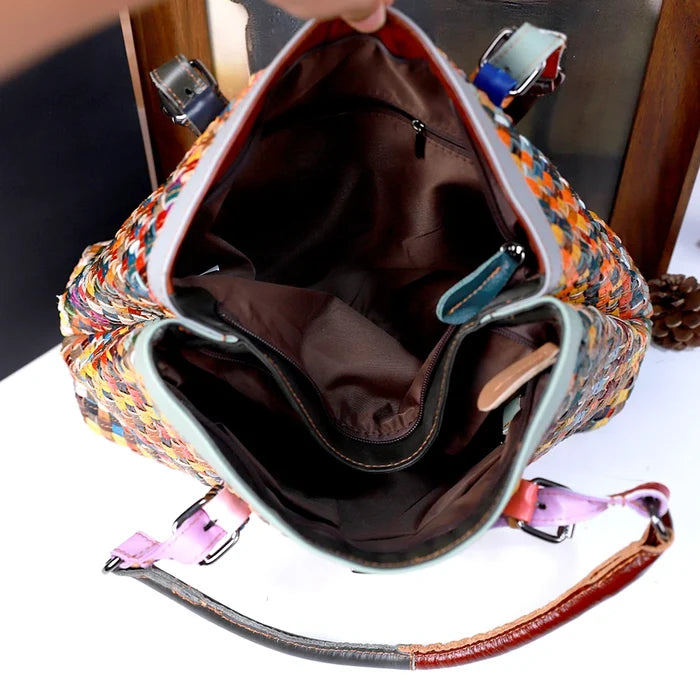 Luxury Leather Hand-woven Crossbody Handbag