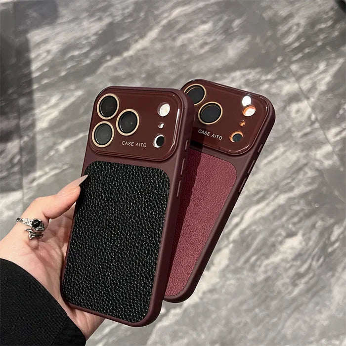 Luxury Lichee Pattern Leather Phone Case for iPhone