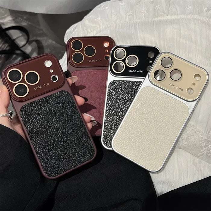 Luxury Lichee Pattern Leather Phone Case for iPhone
