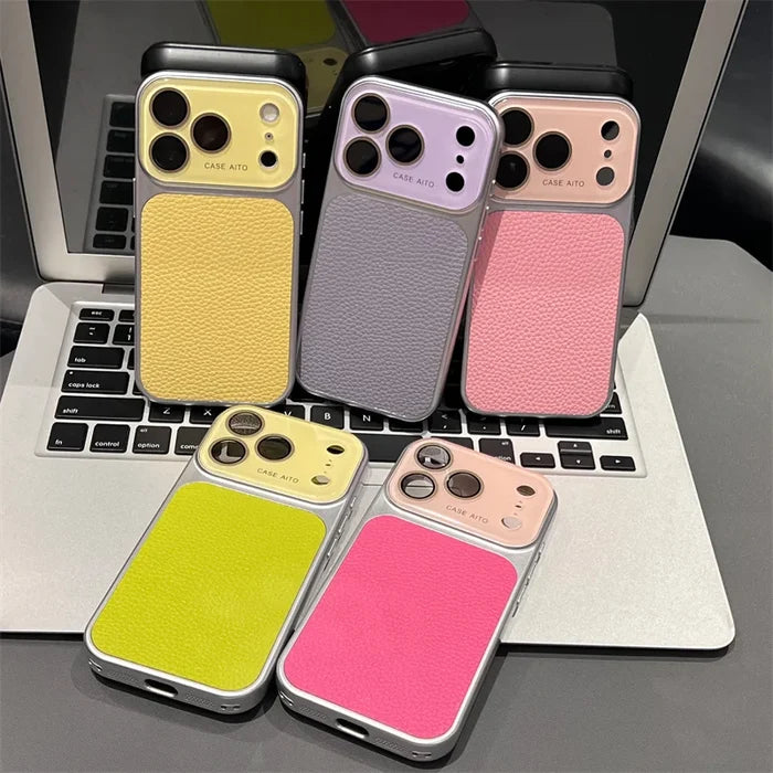 Luxury Lichee Pattern Leather Phone Case for iPhone