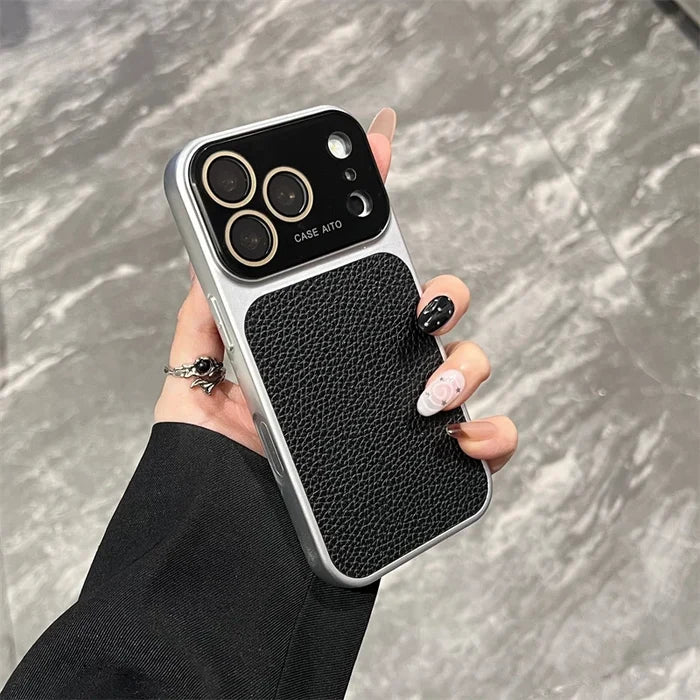Luxury Lichee Pattern Leather Phone Case for iPhone