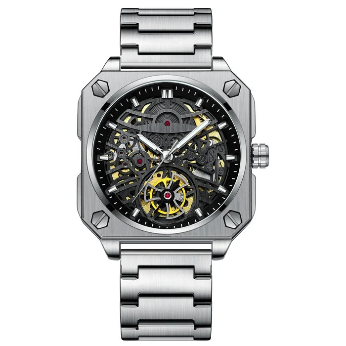 Automatic Mechanical  Watch / Black Steel - Black