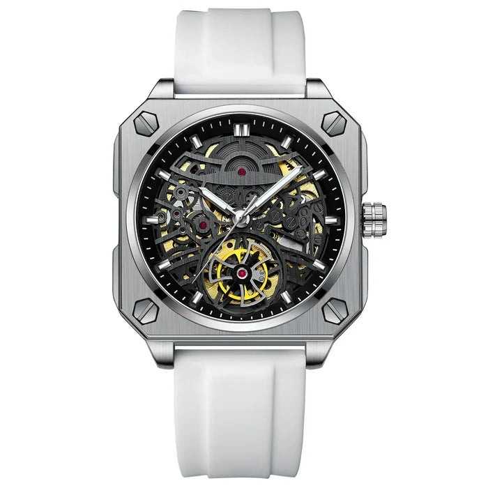 Luxury Luminous Square Tourbillon Skeleton Watch