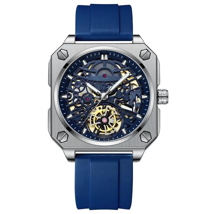 Luxury Luminous Square Tourbillon Skeleton Watch
