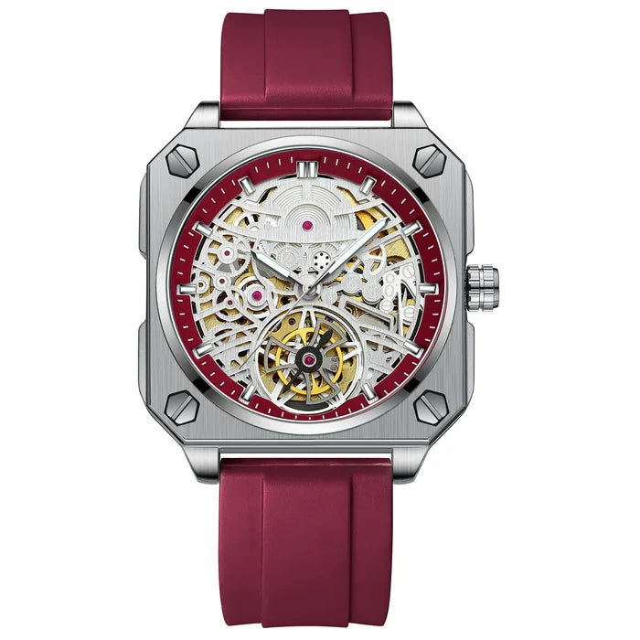 Luxury Luminous Square Tourbillon Skeleton Watch