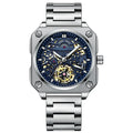 Automatic Mechanical  Watch / White steel - black