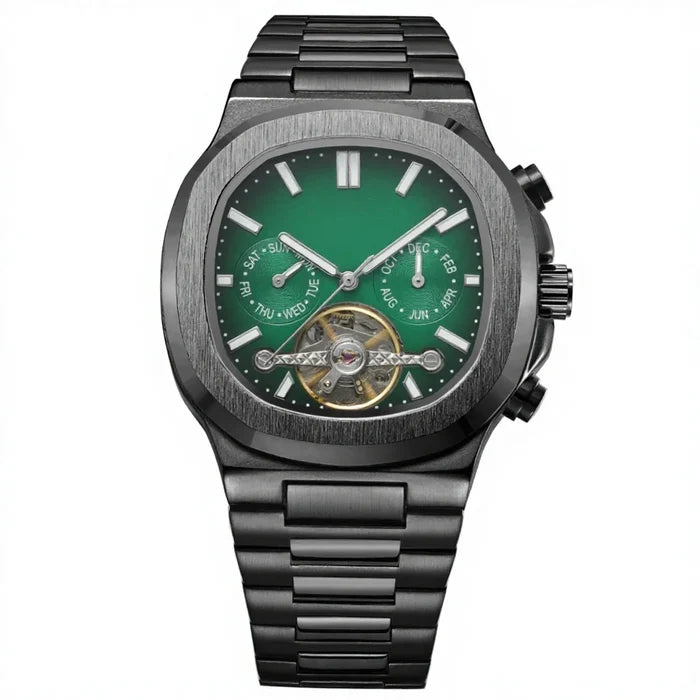 Luxury Men's Blue Tourbillon Automatic Watch