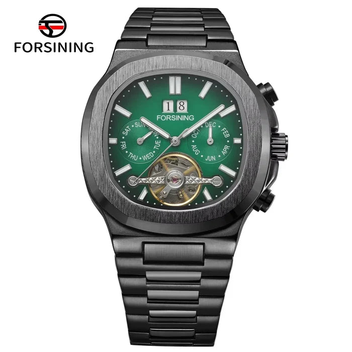Luxury Men's Blue Tourbillon Automatic Watch