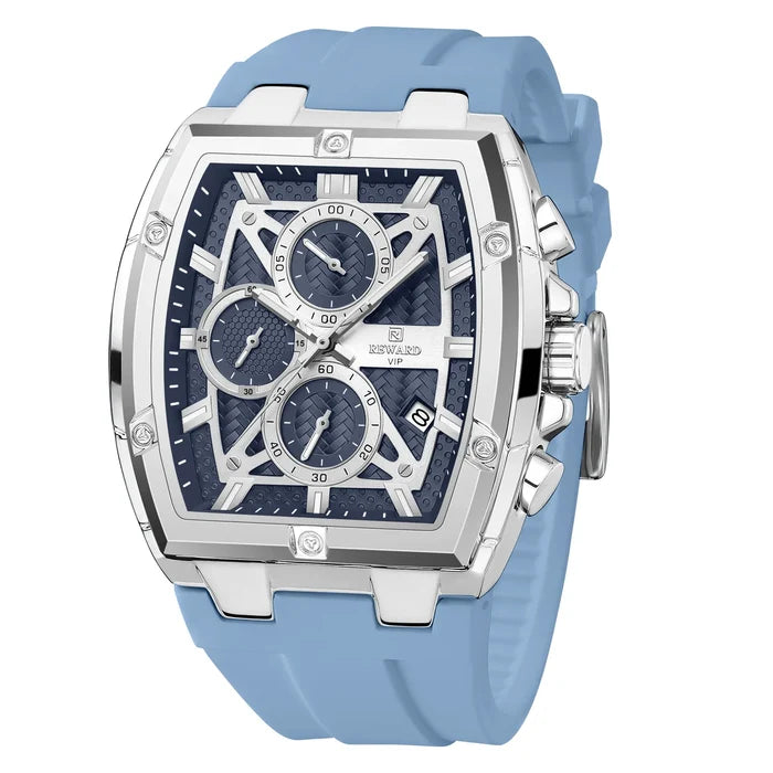 Luxury Men's Square Quartz Watch with Calendar