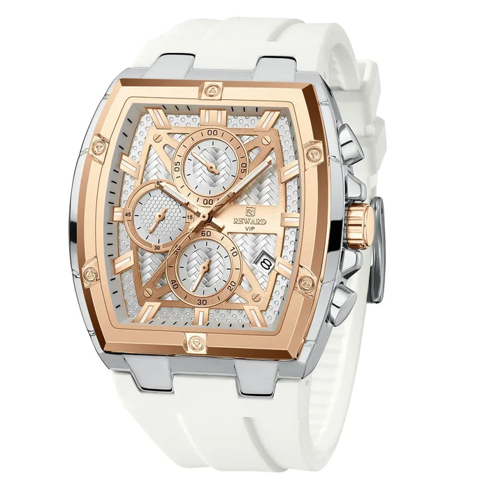 Luxury Men's Square Quartz Watch with Calendar