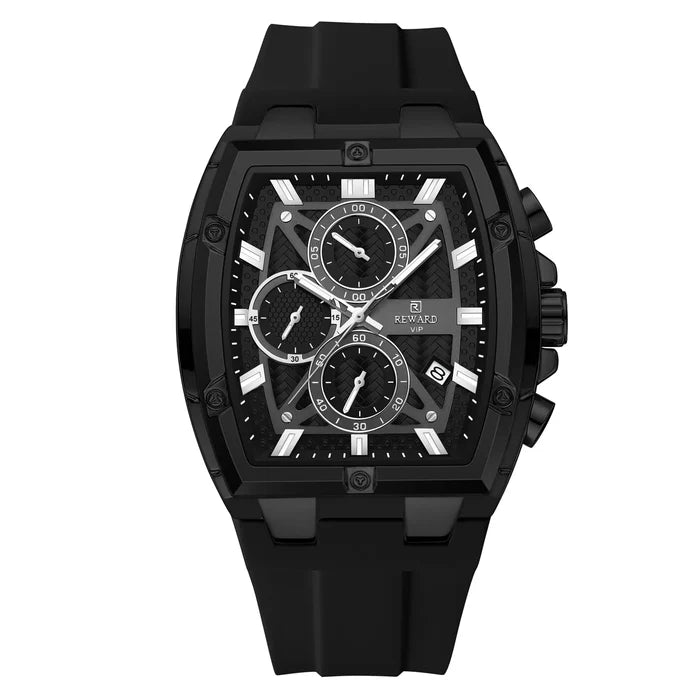 Luxury Men's Square Quartz Watch with Calendar