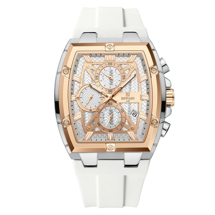 Luxury Men's Square Quartz Watch with Calendar